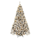 7.5 ft Prelit Premium Snow Flocked Hinged Artificial Christmas Tree with 450 Lights