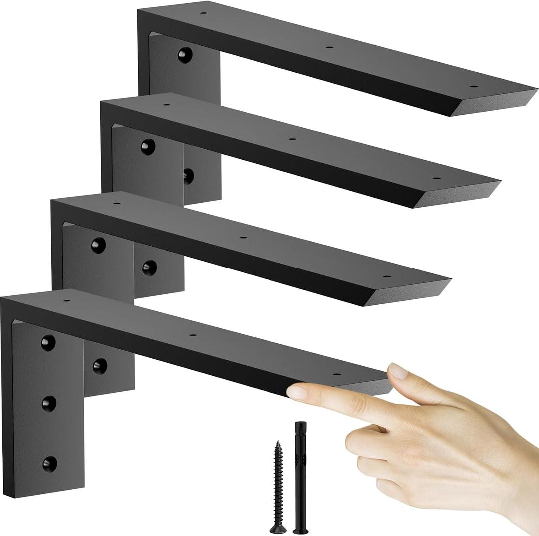 Countertop Support Bracket 14 inch 4 Pack (3/8" Thick),Premium Heavy Duty Granite Countertop Brackets 14"x6"x2.5",Shelf L Bracket Mantel Corbels for Quartz,Wood,Concrete and Laminate Countertops