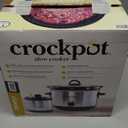 Crock-Pot 7-Quart Manual Slow Cooker, Family Size Serves 8+ People & Fits 6-lb Roast, Removable Stoneware with Warming Setting, Dishwasher Safe for Easy Cleanup, Stainless Steel