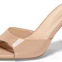 Coutgo Women's Pointed Toe Mule Sandals (8, Nude)