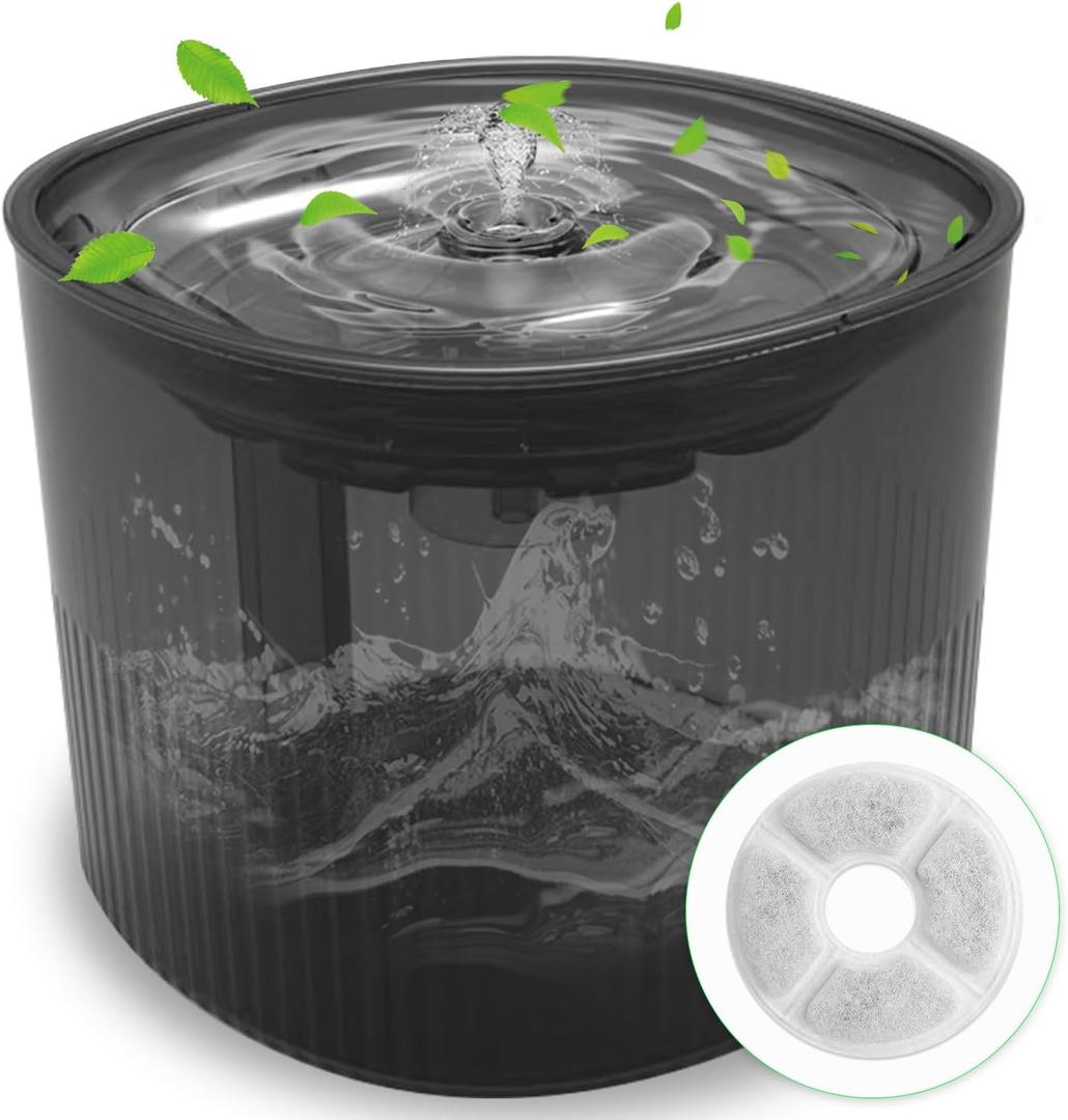 Cat Water Fountain Dog Water Dispenser Automatic Pet Fountain, Dogs Drinking Waterer Bowls Indoor Auto Watering Dish Animal Feeding & Drinking Quiet Waterfall with 1 Replacement Filter (61 oz/1.8 L)