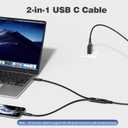 2-in-1 USB C Cable 6FT, USB-C to Dual USB-C Fast Charging Cable, Braided