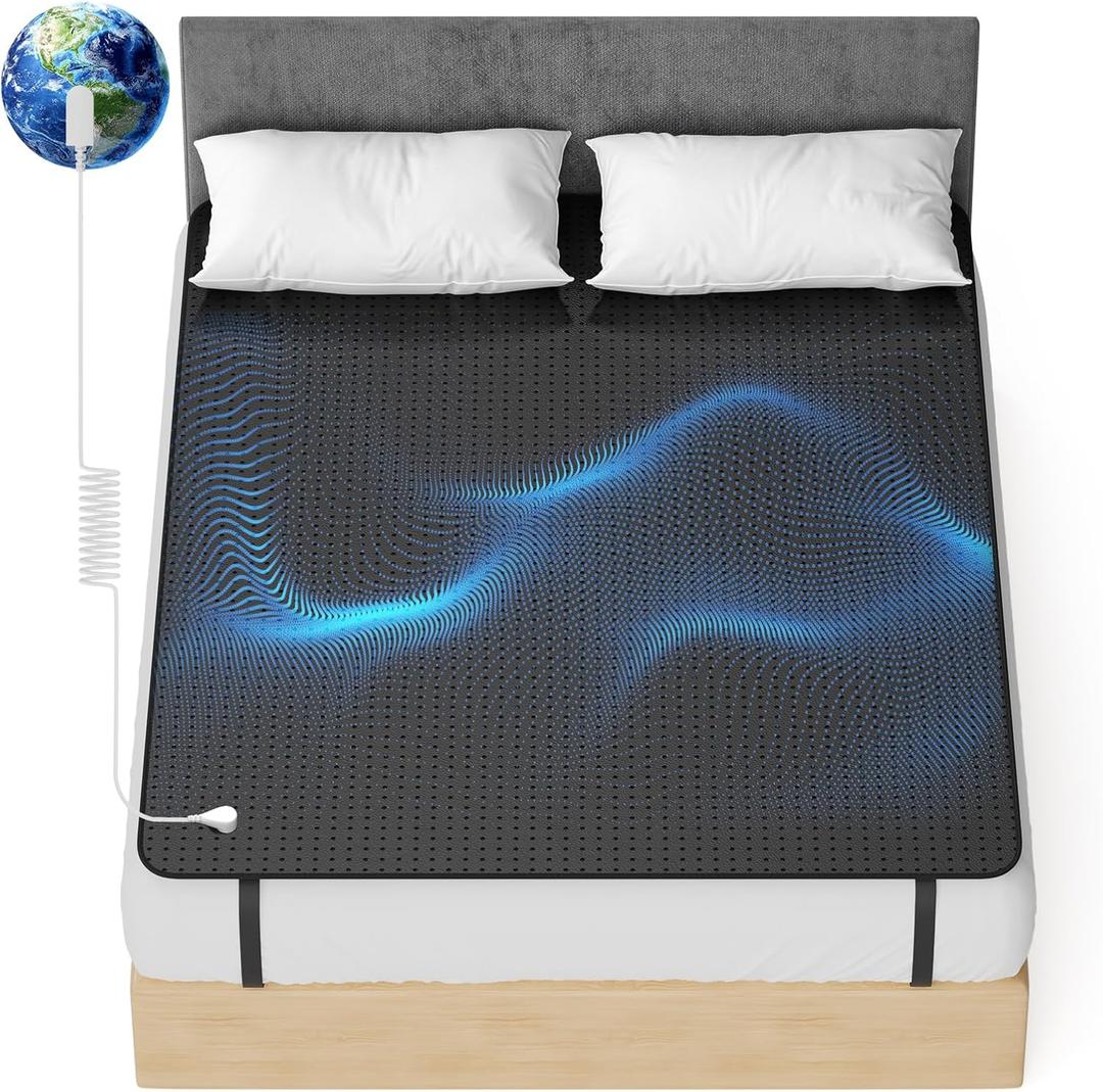 Grounding Mat for Bed, Grounding Mat Full Size, Grounding Mattress Pad for Sleeping, Stress, Enjoy Grounding Indoors,54'' × 78''