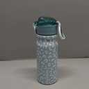 BJPKPK Insulated Water Bottle 18oz Stainless Steel Water Bottles With Straw And Carry Handle Double Wall Metal Thermos,Light Blue Leopard