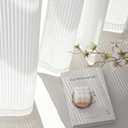 NICETOWN Non See Through Pure White Striped Sheer Curtains 63 inches Long for Living Room, Semi Chiffon Grommet Window Treatment Light Filtering Drapes for Home Office Bedroom 52" Wide