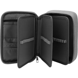 Large Capacity Pencil Case, 72 Slots Colored Pencil Pouch Bag Portable Pencil Holder Stationery Organizer with Compartments for Office and Travel, Grey