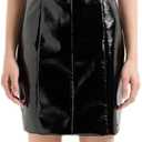 Armani Exchange Women's Sleeve Faux Leather Short Mini Dress (0, Black)