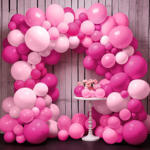 KatchOn, Pink Balloon Arch Kit - 18 Inch, Huge Pack Of 186 | Hot Pink Balloons for Birthday Party Decorations | Pink Balloon Arch Kit | Party Decorations
