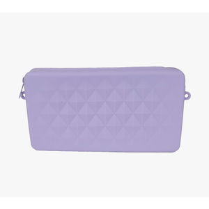 Silicone Makeup Bag,Makeup Toiletry Bag Organizer Beach Pouches | Makeup Brush Holder, Zipper Closure, Travel Pouch, Attached to Beach Bag for Outdoor Travel, Hole Makeup Bag-(purple) Without Lanyard