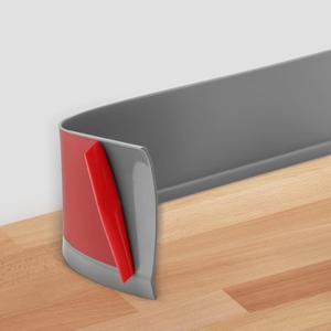 Flexible Baseboard Molding Trim 4" x 100 ft, Self-Adhesive Vinyl Wall Base Cove Base, Peel and Stick Rubber Wall Base Molding Trim - Gray