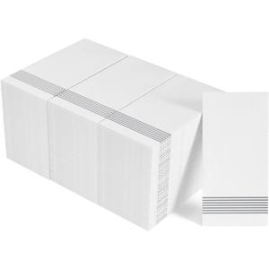 LITOPAK 300 Pack Disposable Guest Towels, Disposable Hand Towels for Bathroom, Paper Dinner Napkins for the Kitchen, Soft, Party Napkins, and Wedding Napkins (Silver)