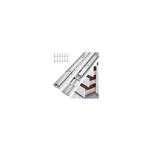 16 inch Drawer Slides 1 Pairs (2pcs) Soft Self Close 3 fold Full Extension Ball Bearing Drawer Slides Side Mount Drawer Slides 100 LB Capacity Drawer Slide 16" Silver