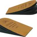 Adjustable Heel Lifts for Shoes, 1/4'' Height Increase Insoles for Achilles Tendonitis, Heel Pain, Leg Length Discrepancy, Plantar Fasciitis, Shoe Lifts (Large (1 Pair), Brown)