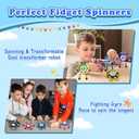 ASIOWELY 4 PCS Transformable Fidget Spinners Toys for Kids and Adults Stress Relief Sensory Toy for Boys Girls Autism Cool Fingertip Gyros for Teens Men Birthdays Valentines Day Gifts for Travel Toys (4 Pcs (Red+yellow+green+bluek))