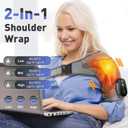 Cordless Shoulder Heating Pad with Massage, Heated Shoulder Wrap for Pain Relief, Heated Shoulder Brace Shoulder Massager for Frozen Shoulder Relief Rotator Cuff, Grey