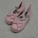 LUXMAX Women Kawaii Mid Block Heel Mary Jane Rockabilly Pumps with Bow Platform Chunky Heel Cute Sweet Shoes 35