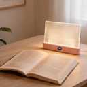 Book Light, Rechargeable Clear LED Flat Reading Light with 3 Colors & Timer, Dimmable Panel Plate Lamp Book Full Page Light for Reading in Bed at Night, for Women Readers Kids Book Lovers (Pink)