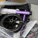 WALK MATE 3 Wheel Rollator Walker with Seat for Slim Seniors, Padded Backrest Lightweight Foldable Travel Walker Ideal for Elderly, 8 Inch Tri-Wheel Modern Mobility Walking Aid Aluminum, Purple