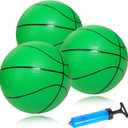 Mini Basketballs 3 Pack - 7inch Small Basketball Size 3 Set with Pump Needle - Ideal for Mini Hoop, Outdoor & Indoor Play - Kids Basketball Party Favors (Green)