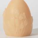 WDS WONDROUS Easter Flameless Candles Set of 4, LED Bunny & Egg Candles with Floral Embossed Design, Blue & Orange Battery Operated Candle for Home Decor, Gift for Women, Mom, Easter Decor