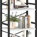 Yoobure 4 Tier Bookshelf - Small Book Shelf Industrial Bookcase, Narrow Book Case Book Storage Organizer for CD/Movie/Book, Bookshelves for Bedroom Office Living Room White