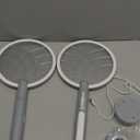 Electric Fly Swatter Racket, Mosiller 2 in 1 Smart Bug Zapper & Power Take Off Generators with USB Rechargeable Base, Powerful Mosquitoes Trap Lamp & Fly Killer for Home, Bedroom(Light Grey2 Pack)