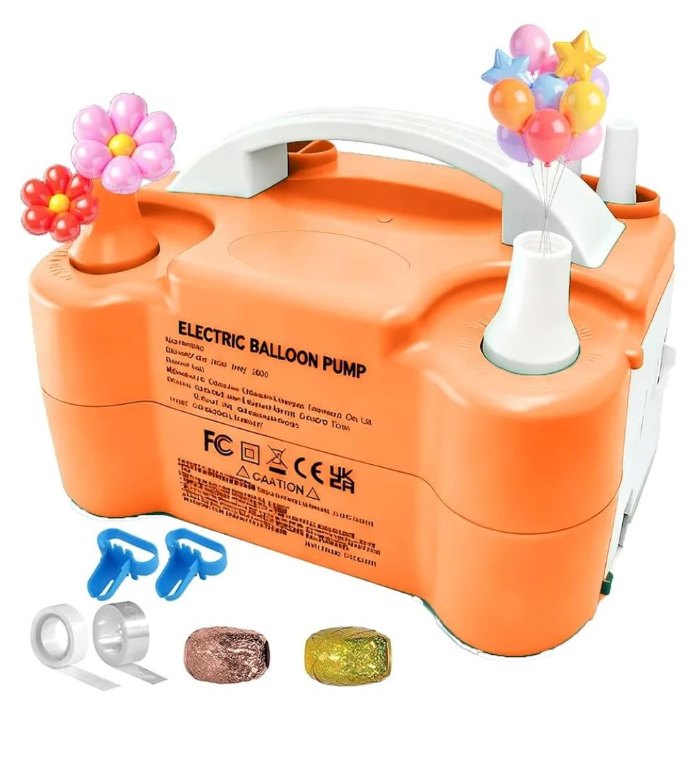 Electric Balloon Pump,4-in-1 Portable Electric Air Balloon Blower Machine for All Balloons, Air Pump for Sports Balls, Inflator& Deflator for Inflatables