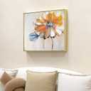 Canvas Floater Frame for 36x36 Oil Paintings with 0.5-0.8” Deep, DIY Metal 36x36 Gold Floating Frame for Stretched Canvas Art Prints Landscape Portrait, Horizontal or Vertical Display (Gold)