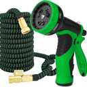 Flexi Hose Expandable Garden Hose with 8 Function Nozzle, 50FT - Lightweight Retractable Garden Hose, Water Hose - No-Kink Flexibility, 3/4 Inch Solid Brass Fittings and Double Latex Core