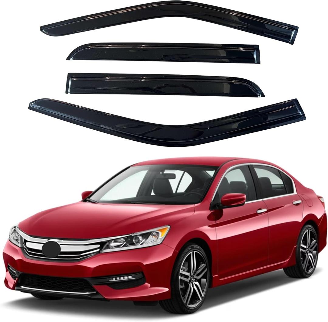 IG Window Visors Fit for 2008-2017 Honda Accord, Out-Channel Rain Guards Vent Wind Deflectors 4PC, Car Accessories for 08-17 Accord (Sedan Only)