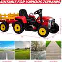 Kids Battery Powered Electric Tractor with Parent Remote Control & Trailer, Toddler 12V Ride On Toy with Dual Motors /2+1 Gear Shift/ 7-LED Lights/USB & Music Player,Red,35W/ EVA Tire