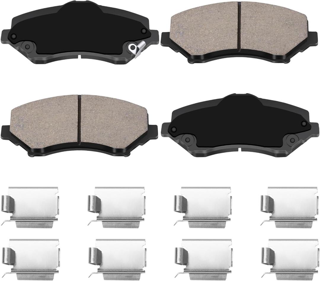 Front Brake Pads Compatible with Dodge Grand Caravan Journey Nitro Jeep Wrangler Liberty Chrysler Town & Country VW Routan Ram Cargo Van Ceramic Brake Pads Replacement HZ1273