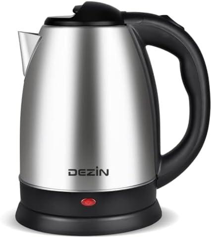 DEZIN Electric Kettle Upgraded, BPA Free 2L Stainless Steel Tea Kettle, Fast Boil Water Warmer with Auto Shut Off and Boil Dry Protection Tech for Coffee, Tea, Beverages
