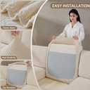 QIANMEW Couch Cushion Covers for Sectional and L Shaped Sofa, Stretch Soft Sofa Covers Washable Wear Resistant Slipcovers Furniture Protector Pet-Friendly (2 Seaters Covers+1 Chaise Cover, Ivory)