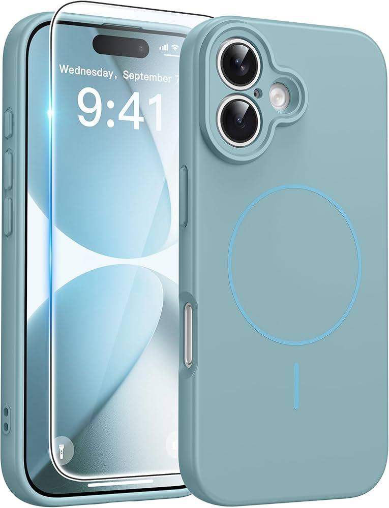 FNTCASE for iPhone 17 Case: [Compatible with Magsafe] Integrated Silicone Phone Cases with [Full Camera Protection] [Screen Protector] Military Grade Shockproof Protective Cover