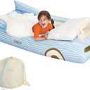 FUNBOY Kids Blue Inflatable Travel Bed & Mattress. Perfect for Sleepovers. Includes Carrying Case Storage Bag, Twin