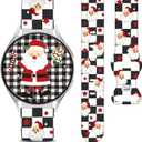 Holiday Watch Band Compatible with Samsung Galaxy Watch 6/5/5 Pro/4/3/6 Classic/4 Classic/Active 2/Active, 20mm Christmas Halloween Replacement Strap for Samsung Galaxy 40mm 41mm 42mm 44mm 45mm 46mm (Santa Claus)