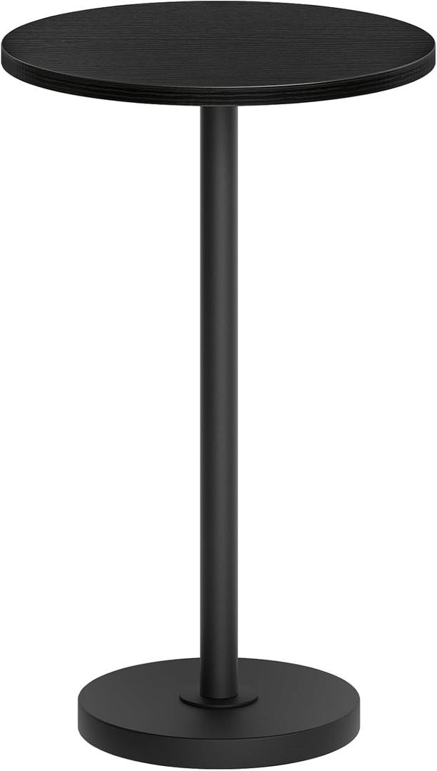 YATINEY Round Side Table, Small Drink Table for Small Spaces, Pedestal Style Martini Table, End Table in Living Room, Bedroom, Dormitory, Black ET30BB