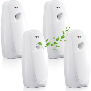 Maxcheck 4 Pcs Automatic Air Freshener Spray Dispenser Wall Mounted Automatic Spray Dispenser Air Freshener for Bathroom Battery Operated Free Standing for Commercial Place and Room (White)