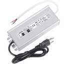 LED Driver 100 Watts Waterproof IP67 Power Supply Transformer Adapter 85V-265V AC to 12V DC Low Voltage Output with 3-Prong Plug 3.3 Feet Cable for LED Light, Computer Project, Outdoor Light