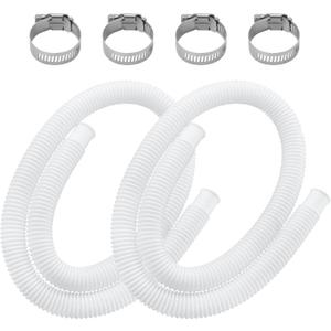 Pool Hoses for Above Ground Pools 1.25 * 59 Inch Includes 4 Metal Clamps by puxyblue compatible for Pump 330 GPH, 530 GPH, and 1,000 GPH and Intex Pump Models 603,607,637 Set of 2 White