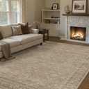 6x9 Light Brown Area Rug for Living Room Washable Vintage Distressed Carpet Large Bedroom Low Pile Non Slip Indoor Soft Retro Throw Accent Rug Office Kitchen Bathroom Dining Room (6' x 9' (Rectangular), Vintage | Light Brown)