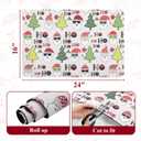 Dish Drying Mat for Kitchen Counter,16"x24" Absorbent Coffee Bar Mat Dish Drainer Rack Mat with Christmas tree and Saint Claus Printed for Kitchen Countertop Decor (Beige White, 16"x24")