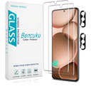 2 Pack Screen Protector for Samsung Galaxy S22 5G Tempered Glass with 2 Pack Camera Lens Protector, Anti Scratch, Bubble Free