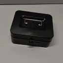 KYODOLED Cash Box with Combination Lock Safe Metal Money Box with Money Tray for Security Lock Box 7.87"x 6.30"x 3.35" Black (Medium)