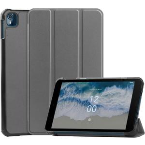 Tablet Cover for Nokia T10 8" (2022 Release), Utra Thin Slim Folio Stand Lightweight PU Leather Case for Nokia T10 2022 (Model: TA-1472) 8 inch (Gray)