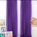 DUOBAO 2 Panels Purple Chiffon Curtains 4x8ft - Flowy Sheer Backdrop Drapes for Wedding Party Bridal Shower Photo Booth
