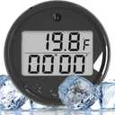 PlungeGauge 3-in-1 Cold Plunge Thermometer with Clock & Timer - Ice Bath Water Thermometer with Easy 3-Button Control - Floating Design & IPX7 Waterproof with Audible Beep & LED Indicators