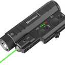 TOUGHSOUL Mlok Picatinny Tactical Flashlight Laser Sight Combo, 2400 Lumen Max Light with Momentary Strobe Function Rchargeable Battery Included (Green Laser)