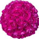 FagusHome 30 Pcs Silk Rose Artificial Flowers Roses Bulk Bouquet Fake Flowers Rose Heads with Stems for Home Wedding Decor (Purple)